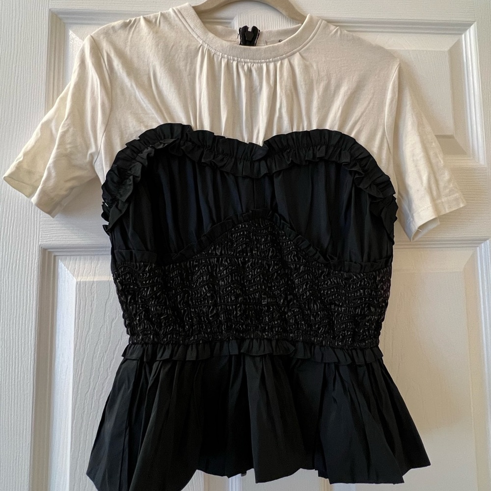 Sea NY Women’s Diana Top, Black/White, Size S